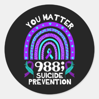 Rainbow You Problem 988 Zelfmoordpreventie Awarene Ronde Sticker