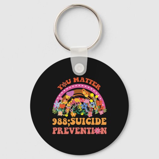 Rainbow You Problem 988 Zelfmoordpreventie Awarene Sleutelhanger (Voorkant)