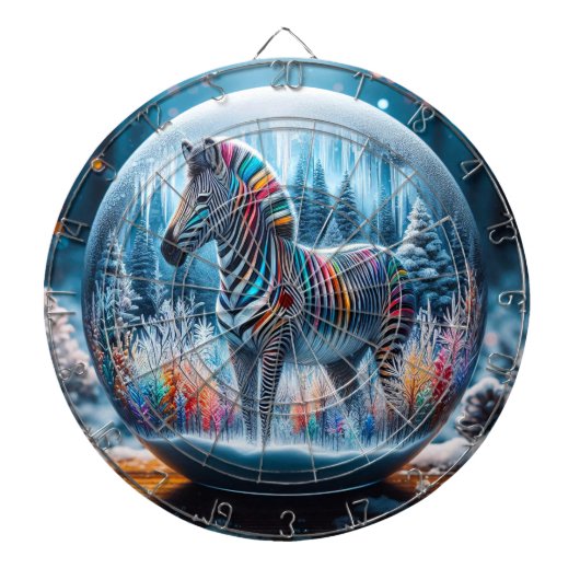 Rainbow Zebra Dartboard Dartbord (Voorkant)