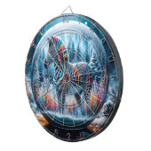 Rainbow Zebra Dartboard Dartbord (Voorkant Rechts)