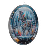 Rainbow Zebra Dartboard Dartbord (Voorkant Links)