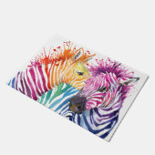 Rainbow Zebra Doormat Deurmat (Schuin)