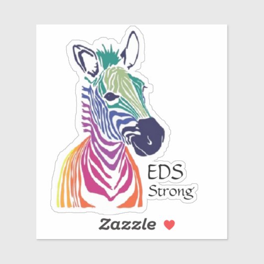 Rainbow-zebra, EDS-sterk Sticker (Vel)