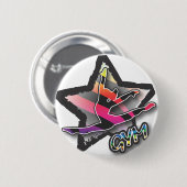 Rainbow Zebra Gymnastics Ronde Button 5,7 Cm (Voorkant /achterkant)