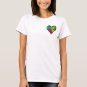 Rainbow Zebra Heart T-shirt (Voorkant)