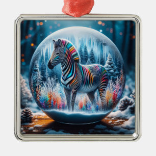 Rainbow Zebra Ornament