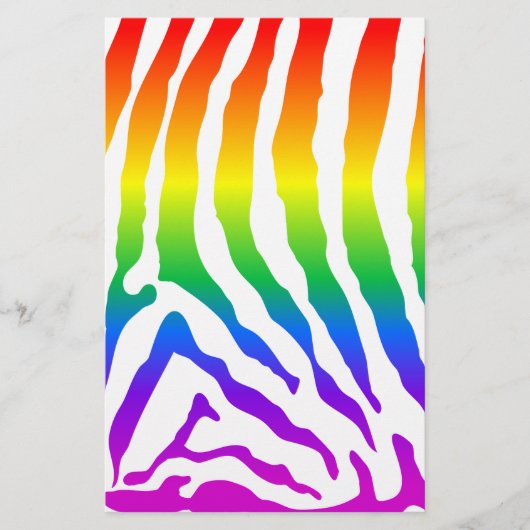 Rainbow Zebra Pattern Briefpapier (Voorkant)