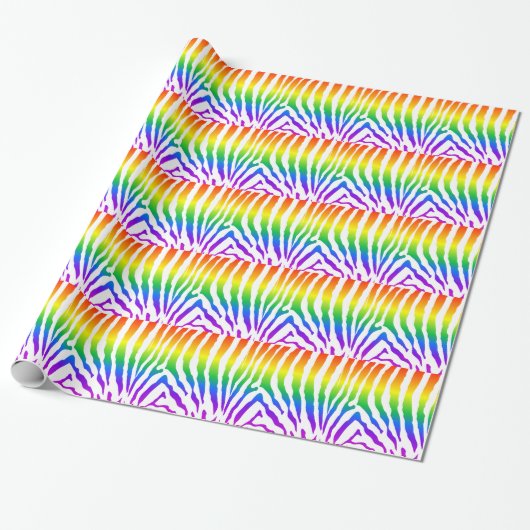 Rainbow Zebra Pattern Cadeaupapier (Uitgerold)