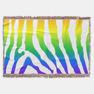 Rainbow Zebra Pattern Deken