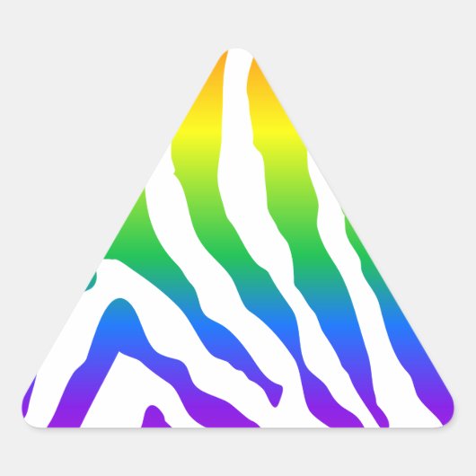 Rainbow Zebra Pattern Driehoek Sticker (Voorkant)