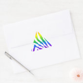 Rainbow Zebra Pattern Driehoek Sticker (Envelop)