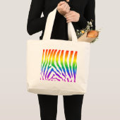Rainbow Zebra Pattern Grote Tote Bag (Voorkant (product))