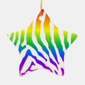 Rainbow Zebra Pattern Keramisch Ornament (Voorkant)
