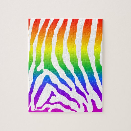 Rainbow Zebra Pattern Legpuzzel (Verticaal)