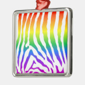 Rainbow Zebra Pattern Metalen Ornament (Links)
