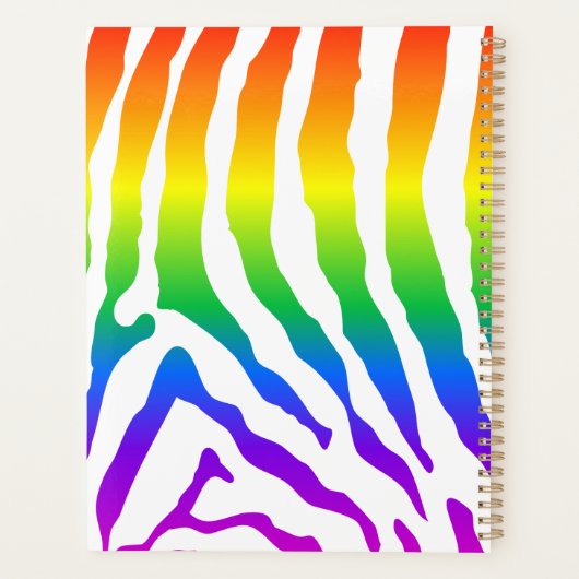Rainbow Zebra Pattern Planner (Achterkant)