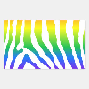 Rainbow Zebra Pattern Rechthoekige Sticker