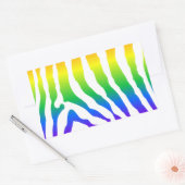 Rainbow Zebra Pattern Rechthoekige Sticker (Envelop)
