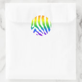 Rainbow Zebra Pattern Ronde Sticker (Tas)