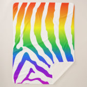Rainbow Zebra Pattern Sherpa Deken (Voorkant)