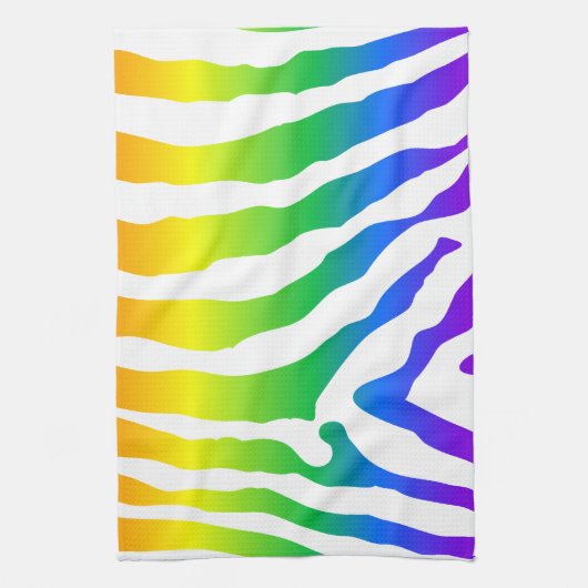 Rainbow Zebra Pattern Theedoek (Verticaal)