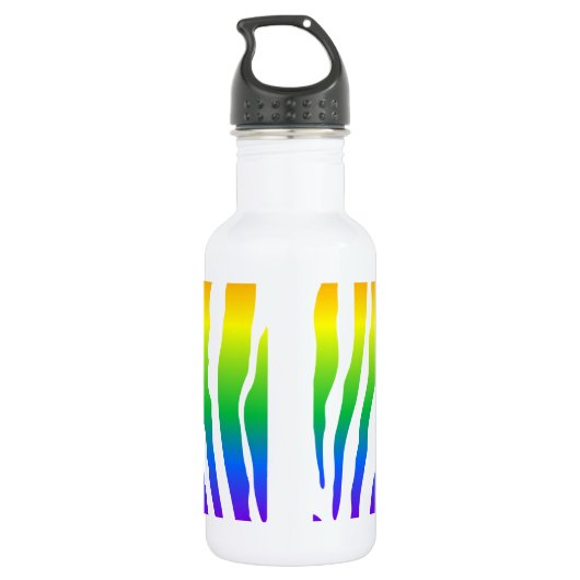 Rainbow Zebra Pattern Waterfles (Achterkant)