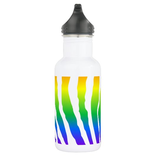 Rainbow Zebra Pattern Waterfles (Rechts)