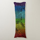 Rainbow Zebra Patterned Striped Body Pillow Lichaamskussen (Voorkant Verticaal)