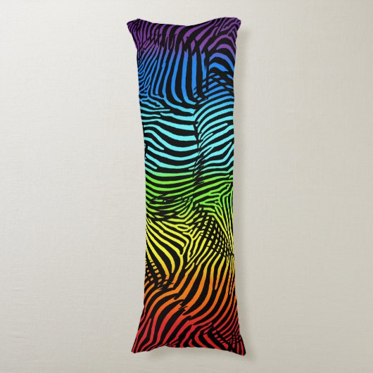 Rainbow Zebra Patterned Striped Body Pillow Lichaamskussen (Voorkant Verticaal)
