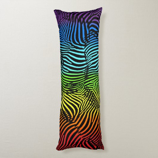 Rainbow Zebra Patterned Striped Body Pillow Lichaamskussen (Achterkant (Verticaal))