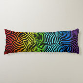 Rainbow Zebra Patterned Striped Body Pillow Lichaamskussen (Voorkant)