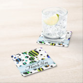 Rainbow Zebra Polka Dot Pattern Dank u Vierkante Kartonnen Onderzetter (Insitu)