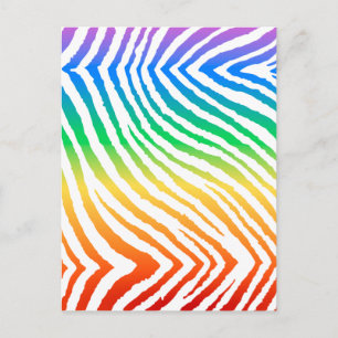 Rainbow Zebra Print Briefkaart