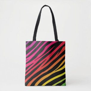 Rainbow zebra print meerdere kleuren draagtas