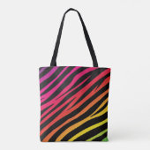 Rainbow zebra print meerdere kleuren draagtas (Achterkant)