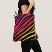 Rainbow zebra print meerdere kleuren draagtas (Dichtbij)