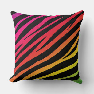 Rainbow zebra print meerdere kleuren kussen