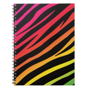 Rainbow zebra print meerdere kleuren notitieboek