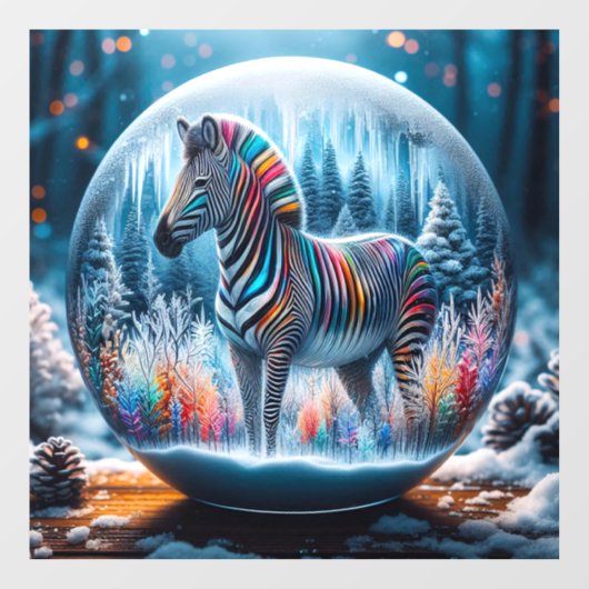 Rainbow Zebra Window Cling Raamsticker (Vel)