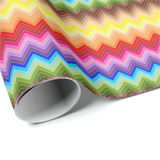 Rainbow Zig Zag Cadeaupapier (Rol Hoek)
