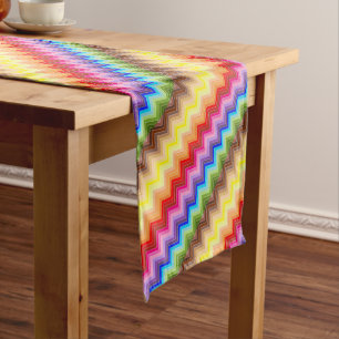 Rainbow Zig Zag Korte Tafelloper