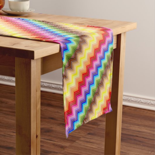 Rainbow Zig Zag Korte Tafelloper (Voorbeeld)