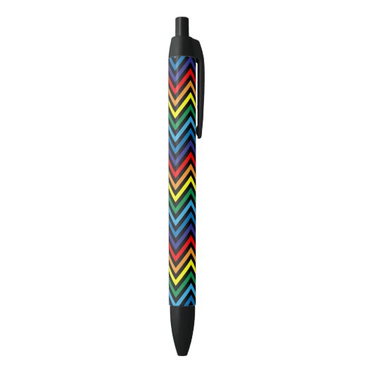 RAINBOW Zigzag Pattern Zwarte Inkt Pen (Achterkant (Verticaal))