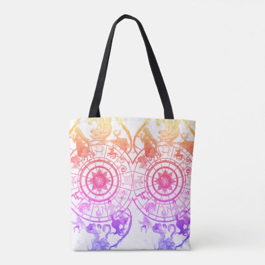 Rainbow Zodiac Astrological Signs  on a Tote Bag (Dos)