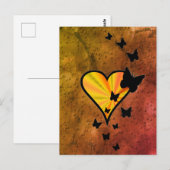 Rainboweart en vlinder briefkaart (Voorkant / Achterkant)