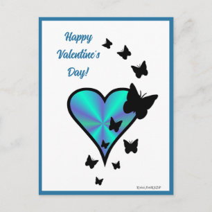 Rainboweart en vlinder briefkaart