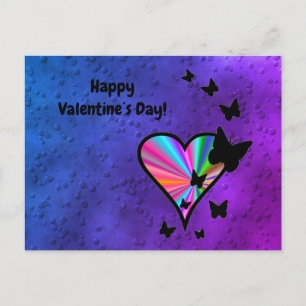 Rainboweart en vlinder feestdagenkaart