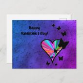 Rainboweart en vlinder feestdagenkaart (Voorkant / Achterkant)