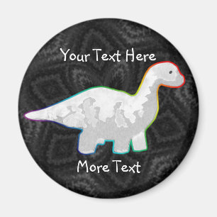 Rainbowed White Dino Magnet Magneet