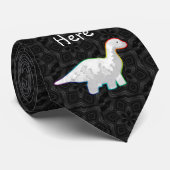 Rainbowed White Dino Stropdas (Opgerold)